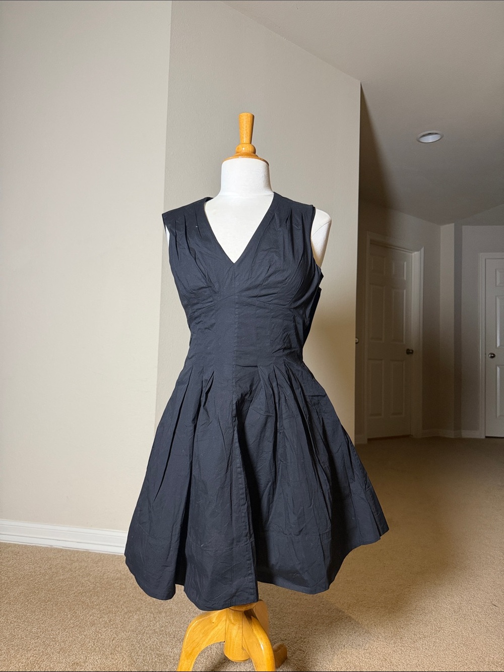 Club Monaco Black V-Neck Fit & Flare Mini Dress